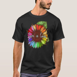Zonnebloem liefde is liefde lgbt gay lesbische pri t-shirt