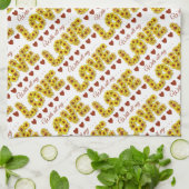 Zonnebloem Liefde Keukenhanddoek (Gevouwen)