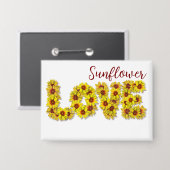 Zonnebloem Liefde Knop Button (Voorkant / Achterkant)