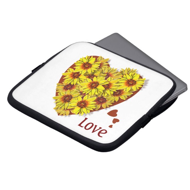 Zonnebloem Liefde Laptop Hoes (Voorkant top)