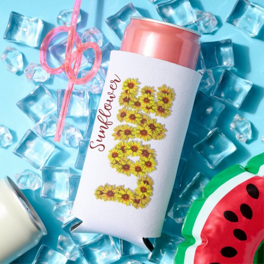 Zonnebloem Liefde Slanke Blikkoeler Seltzer Blikjeskoeler (Insitu Zomer)