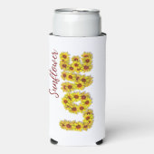 Zonnebloem Liefde Slanke Blikkoeler Seltzer Blikjeskoeler (Seltzer Voorkant)