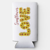 Zonnebloem Liefde Slanke Blikkoeler Seltzer Blikjeskoeler (Achterkant)