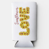Zonnebloem Liefde Slanke Blikkoeler Seltzer Blikjeskoeler (Voorkant)