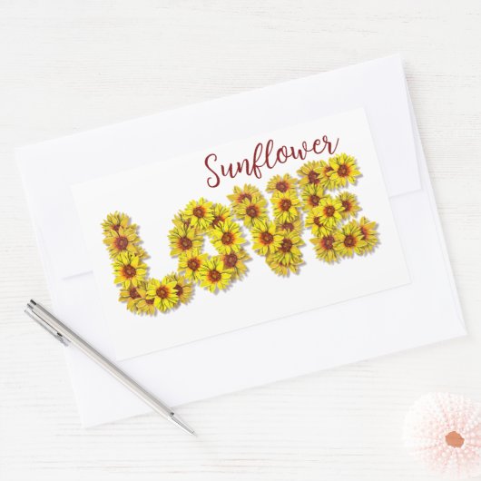 Zonnebloem Liefde Sticker (Envelop)