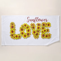 Zonnebloem Liefde Strandhanddoek