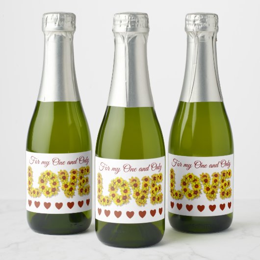 Zonnebloem Liefdesdranklabel Set Sparkling Wijnetiket (Flessen)