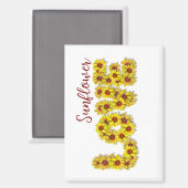 Zonnebloem liefdesmagneet magneet (Voorkant / Achterkant)