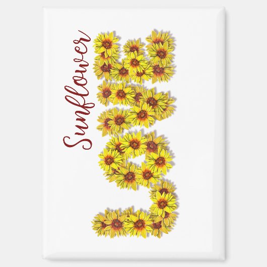 Zonnebloem liefdesmagneet magneet (Voorkant)