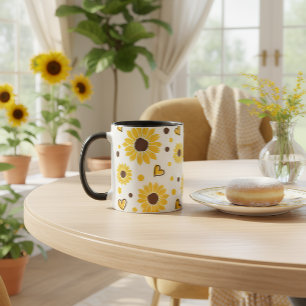 Zonnebloem Liefdesmok - Cute Bloem Gele Koffiekop Mok