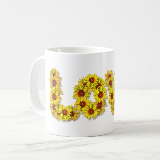 Zonnebloem Liefdesmok Koffiemok (Voorkant links)