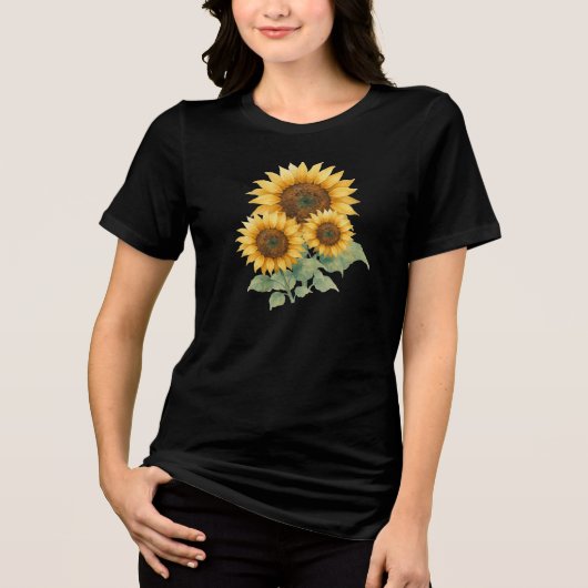 Zonnebloem liefhebber cadeau Tri-Blend shirt (Voorkant)
