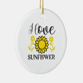 Zonnebloem Liefhebber | Ik Hou van Zonnebloem Keramisch Ornament (Rechts)