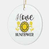 Zonnebloem Liefhebber | Ik Hou van Zonnebloem Keramisch Ornament (Links)