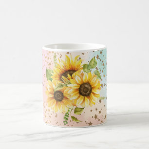Zonnebloem liefhebbers zonneschijn, helder keuken  koffiemok
