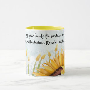 Zonnebloem liefhebbers zonneschijn, helder keukend mok