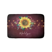 Zonnebloem Lights Bourgogne Bloemen Monogram Badmat (Voorkant)