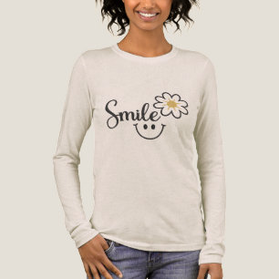 Zonnebloem Lijntekening 'Smile'   Dames Tri-Blend  Shirt