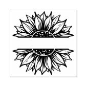 Zonnebloem lijst adres of bedrijf rubberstempel (Afrduk)