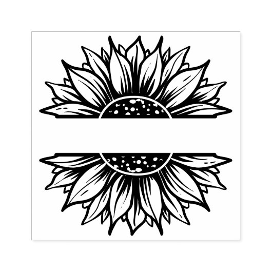 Zonnebloem lijst adres of bedrijf rubberstempel (Afrduk)