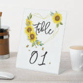 Zonnebloem Lijst Baby shower Tafelnummers Reclamebord Met Voetstuk (Insitu)