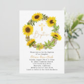 Zonnebloem Lijst doop doopsel Kaart (Staand voorkant)