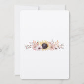 Zonnebloem Lijst Late zomer Bloemen bruiloft Kaart (Achterkant)