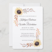 Zonnebloem Lijst Late zomer Bloemen bruiloft Kaart (Voorkant)