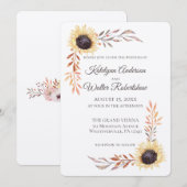 Zonnebloem Lijst Late zomer Bloemen bruiloft Kaart (Voorkant / Achterkant)