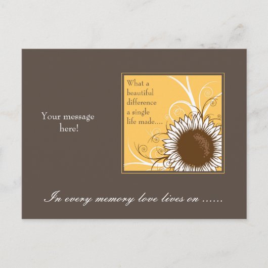 Zonnebloem lijst Sympathy Card Briefkaart (Voorkant)