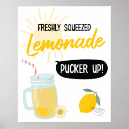 Zonnebloem Limonade en Pret Kraam Verjaardagsfeest Poster