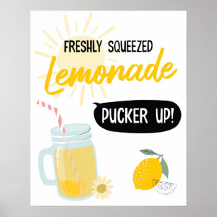 Zonnebloem Limonade en Pret Kraam Verjaardagsfeest Poster