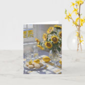 Zonnebloem & Limonade Zomer - Waterverven Kaart (Gele Bloem)