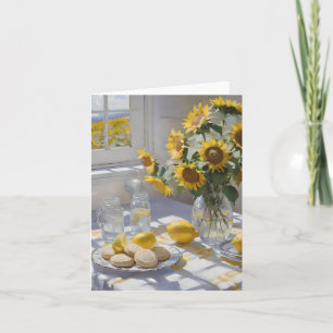 Zonnebloem & Limonade Zomer - Waterverven Kaart