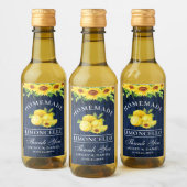 Zonnebloem Limoncello Blauw Hout Mini Flesetikette Wijn Etiket (Flessen)