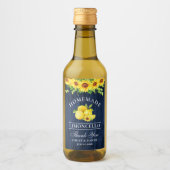 Zonnebloem Limoncello Blauw Hout Mini Flesetikette Wijn Etiket (Voorkant)