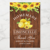 Zonnebloem Limoncello Hout Mini Flesetiketten Wijn Etiket (Enkel label)