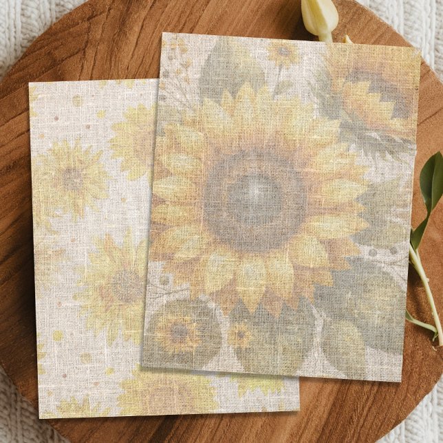 Zonnebloem Linnen Ontwerp Scrapbook Papier (Creator heeft geüpload)
