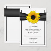 Zonnebloem lint trouwkaart antwoordkaart RSVP kaartje (Voorkant / Achterkant)