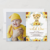 Zonnebloem Lion Cub Wilde 1 1e verjaardag Foto Kaart (Voorkant)