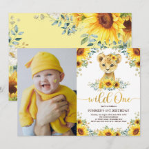 Zonnebloem Lion Cub Wilde 1 1e verjaardag Foto