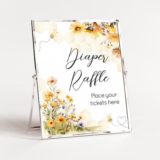 Zonnebloem Little Honey Baby shower Luier Raffle Poster