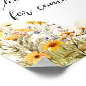 Zonnebloem Little Honey Bedankt voor je komst Poster (Hoek)