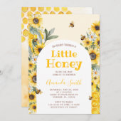 Zonnebloem Little Honey Bee Baby shower Kaart (Voorkant / Achterkant)