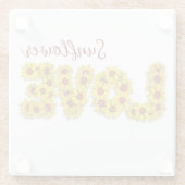 Zonnebloem Love Glas Onderzetter (Achterkant)