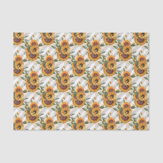 Zonnebloem Lover Bee Honingraat Patroon Tissuepapier (Voorkant)