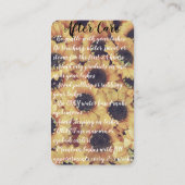 Zonnebloem Loyalty en After Care Visitekaartje (Achterkant)