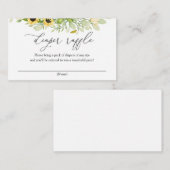 Zonnebloem Luidplaatje Raffle Informatiekaartje (Voorkant / Achterkant)