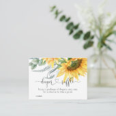 Zonnebloem Luier Raffle voor Baby shower Informatiekaartje (Staand voorkant)