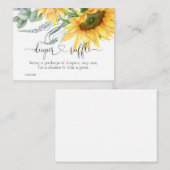 Zonnebloem Luier Raffle voor Baby shower Informatiekaartje (Voorkant / Achterkant)